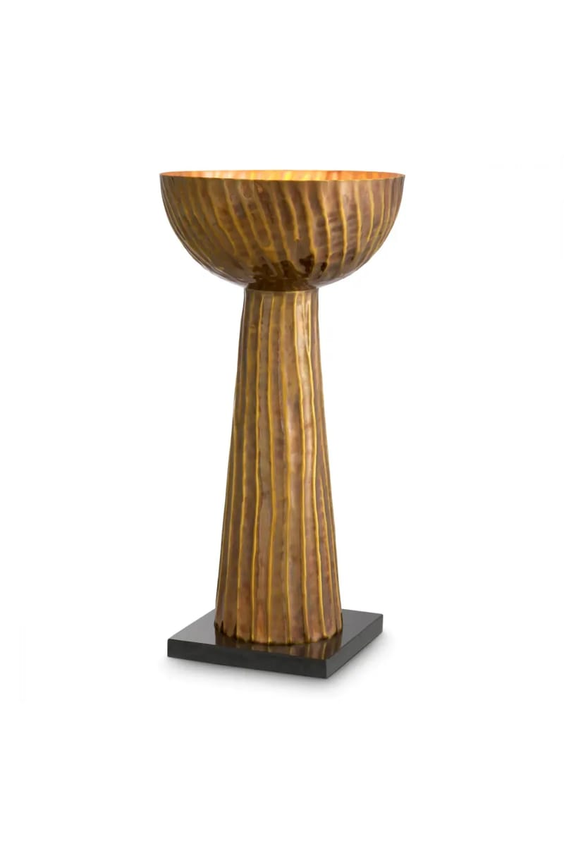 Exclusive Vintage Brass Lamp with Black Granite Base