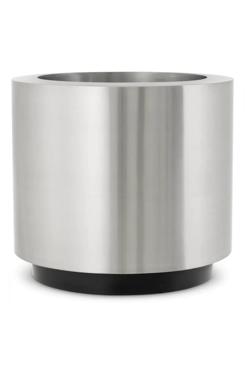 Imperial Steel Planter – Brushed Silver Elegance