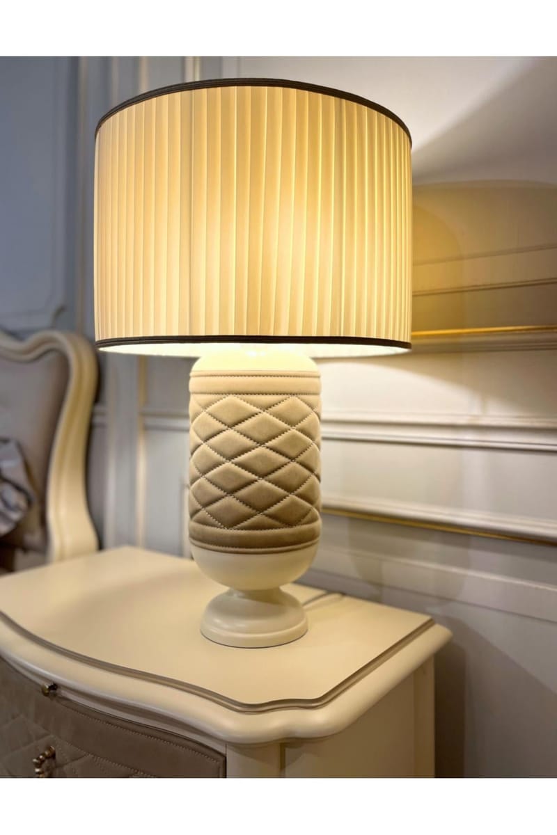 Regal Ivory Nubuck Table Lamp – Timeless European Elegance