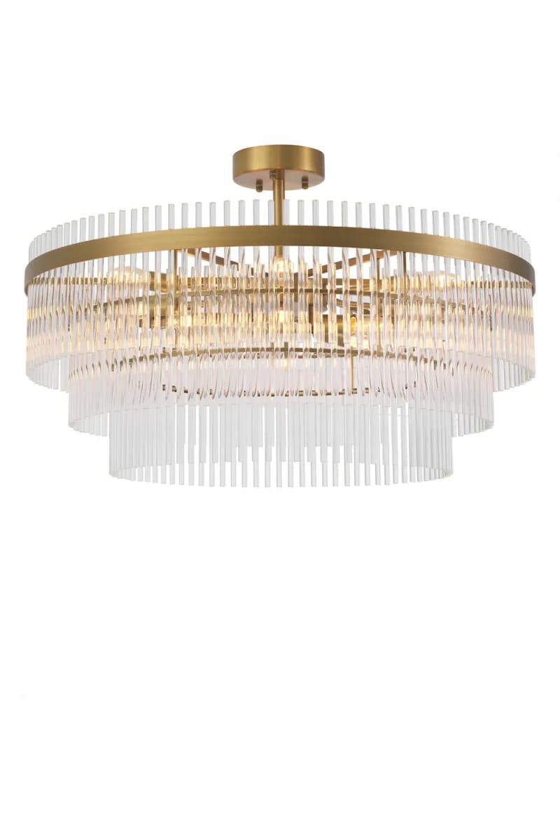Ceiling Lamp – Antique Brass Finish with Clear Glass Shade