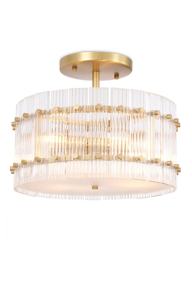 Royale Ceiling Lamp – Antique Brass Finish with Clear & Frosted Glass