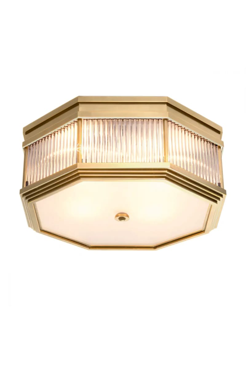 Luxury Clear Glass Rod Ceiling Light – Bronze Highlight Finish with Frosted Glass Diffuser