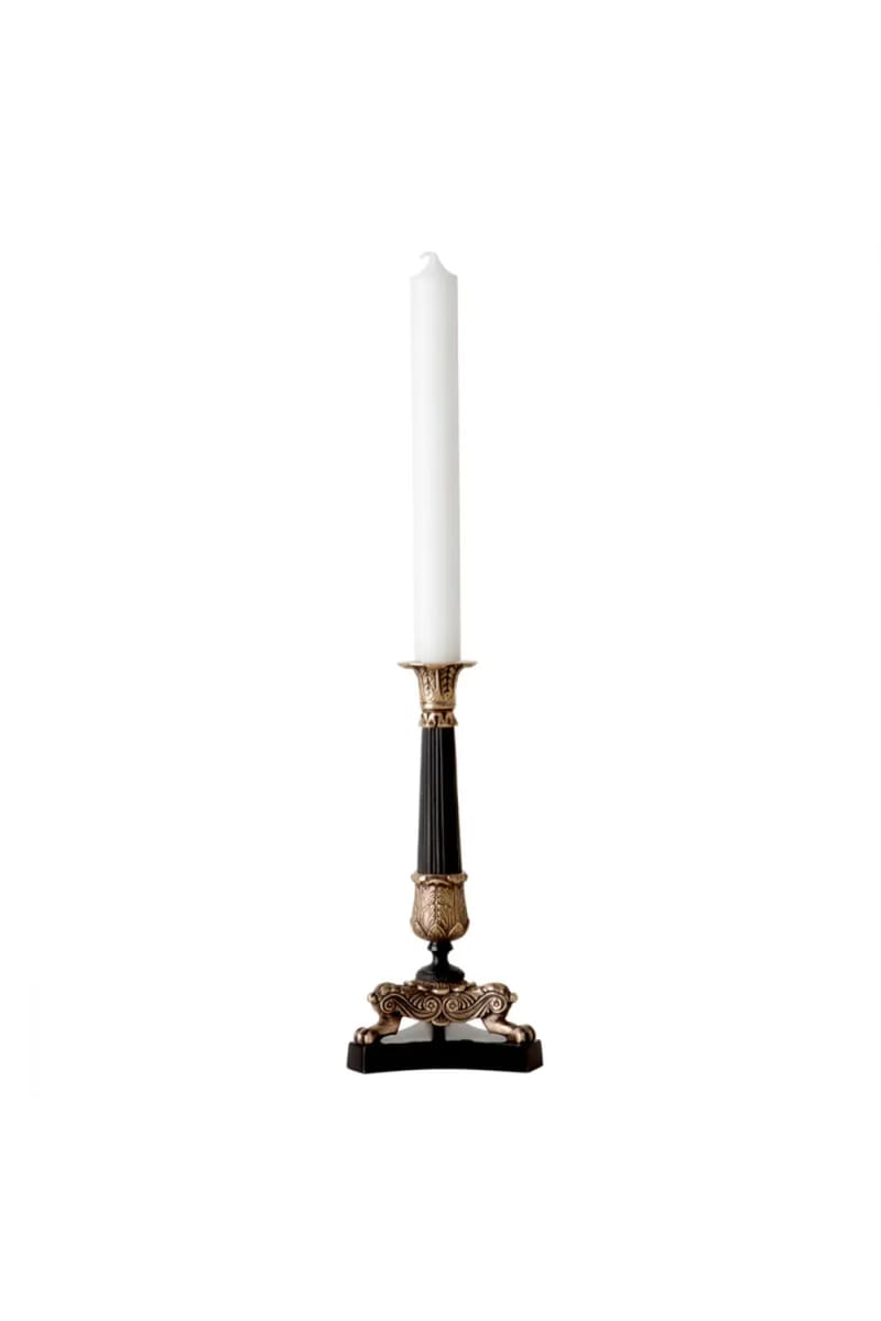 Perignon Candle Holder – Vintage Brass & Black Finish