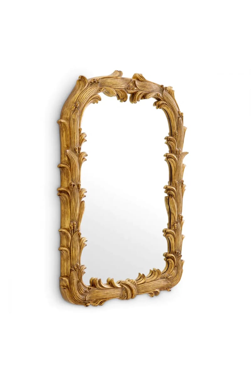 Luxury Square Antique Gold Leaf Decorated Mirror