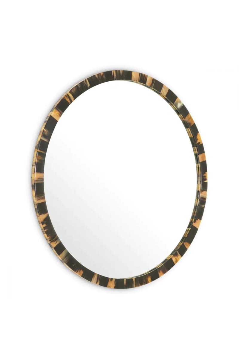 Luxury Round Natural Horn Mirror