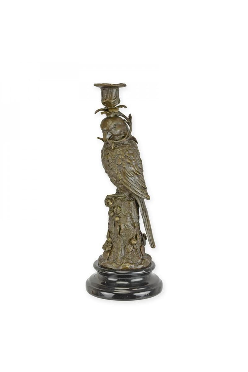 Luxury Bronze Parrot Candle Holder Sculpture ( Right )