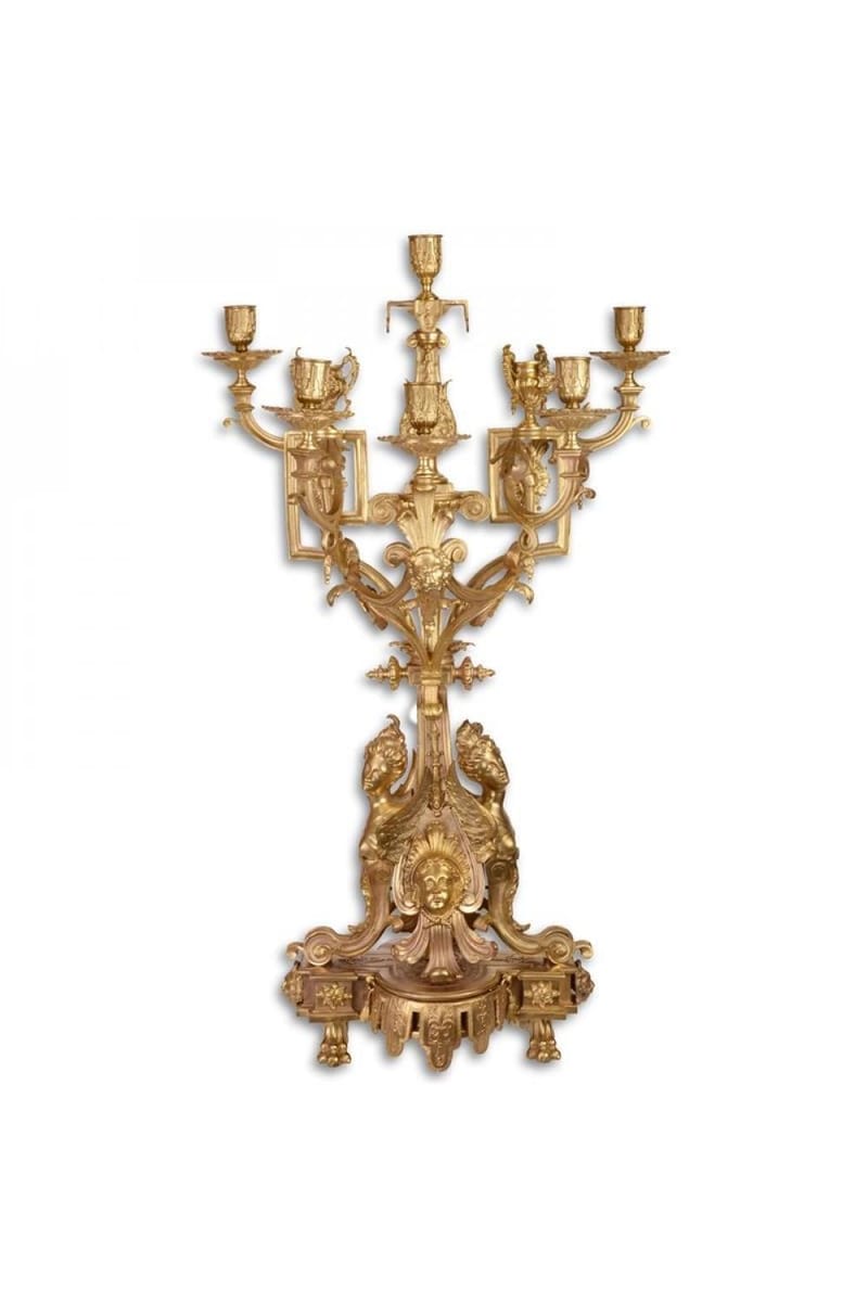 Luxury Eight-Light Gilt Candelabrum – 75 CM