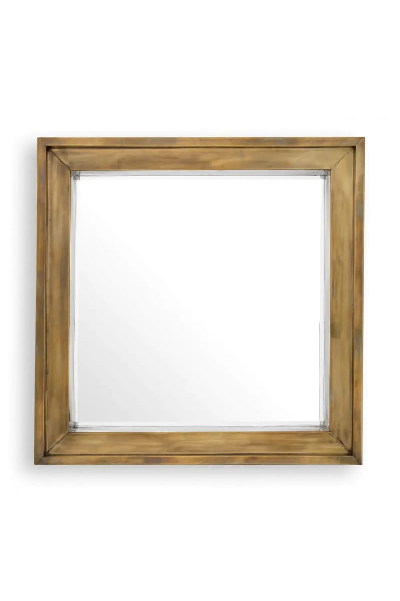 Luxury Vintage Brass Finish Square Mirror