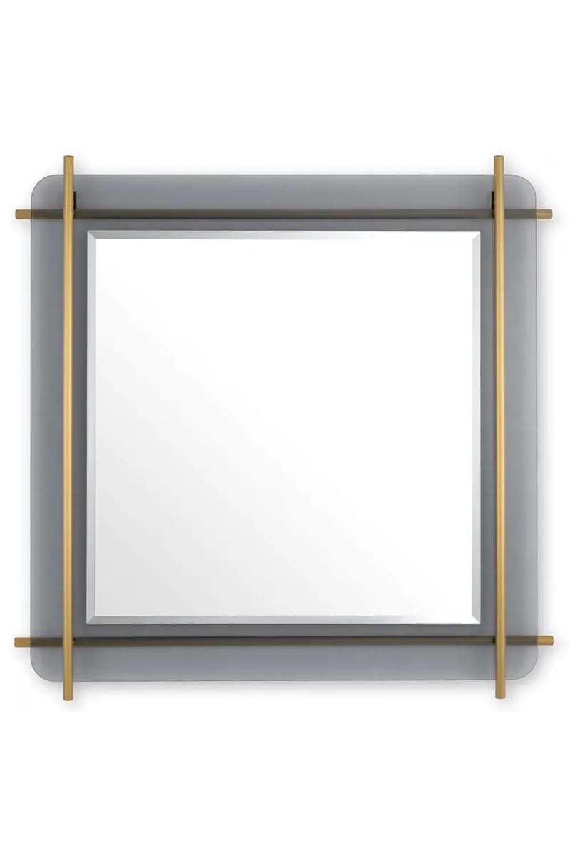 Luxury Brass & Bevelled Glass Square Wall Mirror