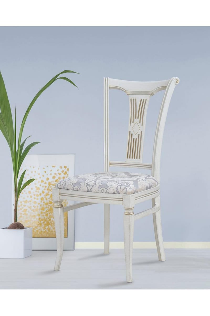 Luxury Upholstered Wooden Dining Chair with Decorative Backrest