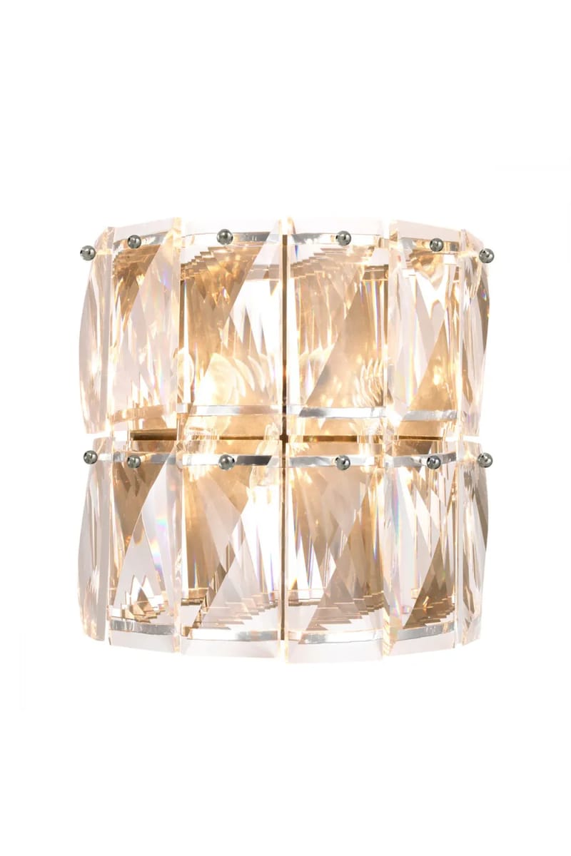 Luxury Nickel Finish Crystal Glass Wall Lamp