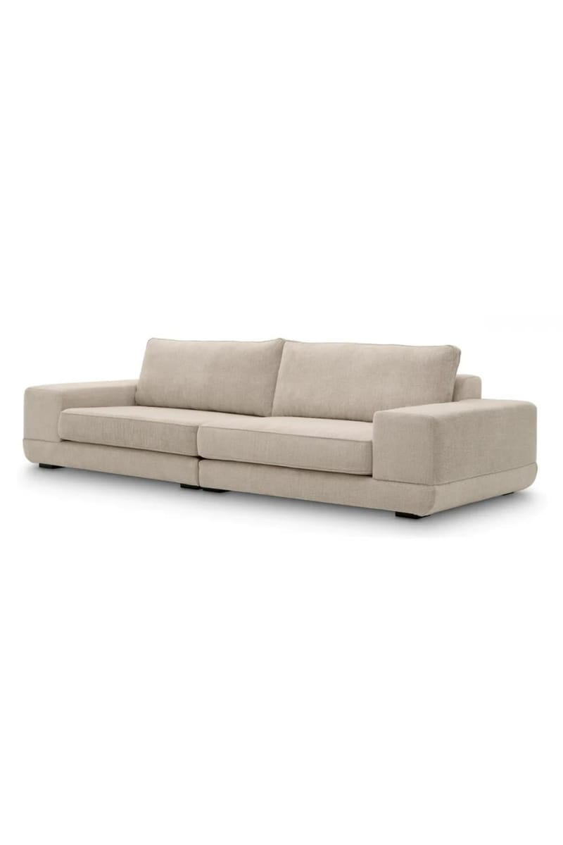 Luxury Contemporary Upholstered Sofa with Black Legs