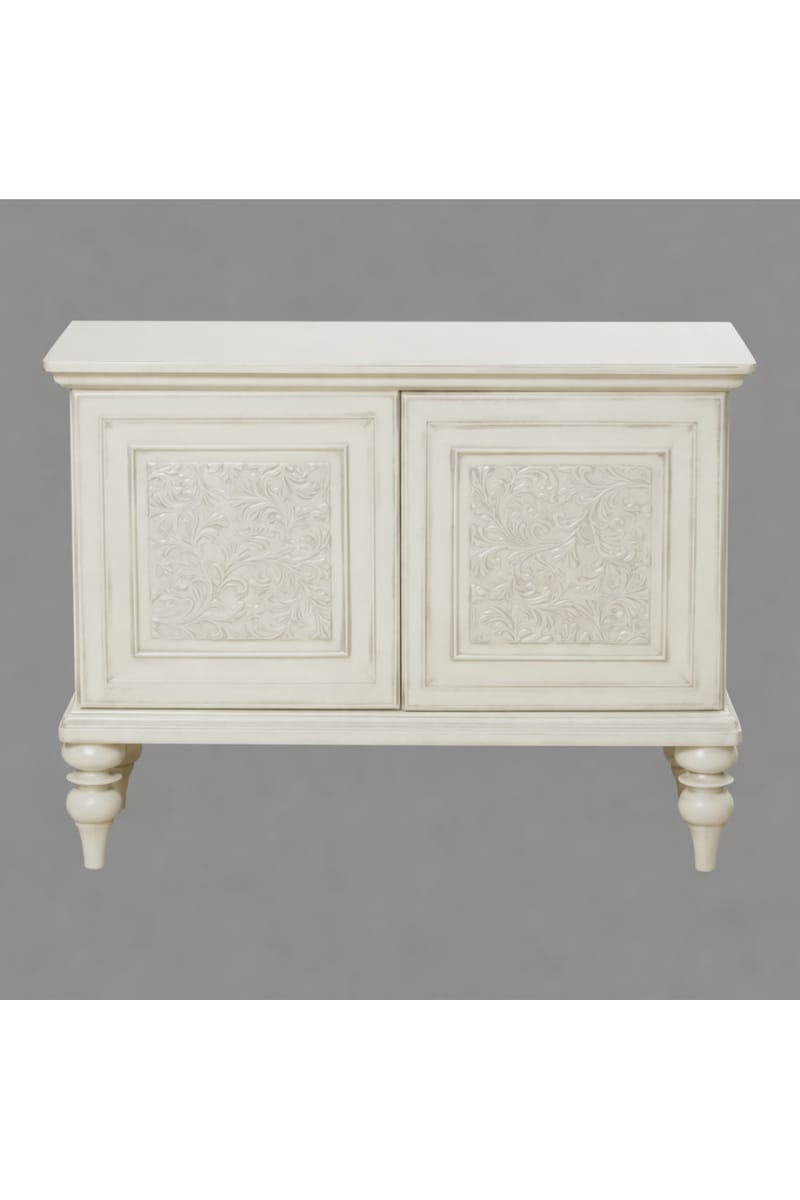 Luxury Double-Winged Drawer Cabinet with Hand-Carved Decorative Panels