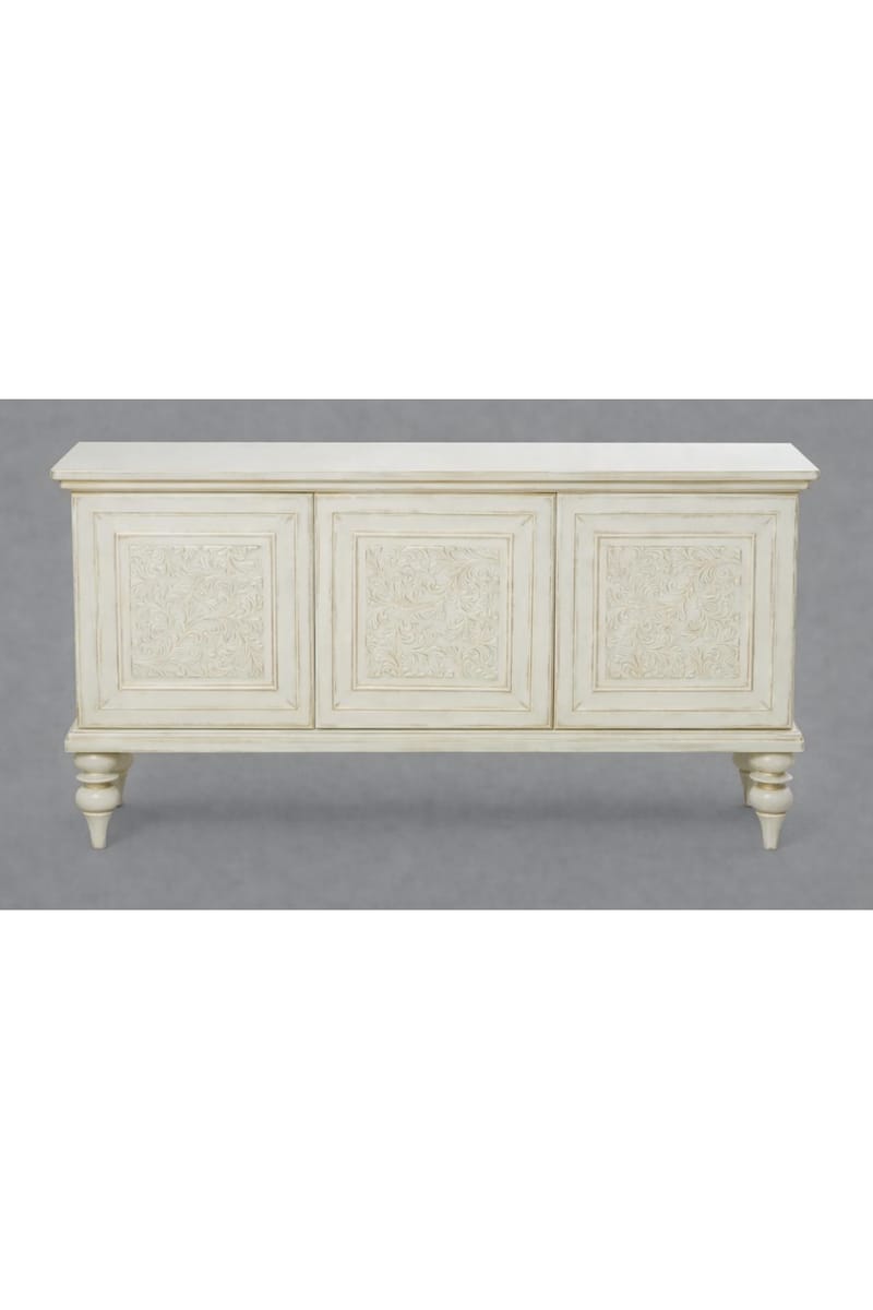 Luxury Three-Winged Drawer Cabinet with Hand-Carved Decorative Panels