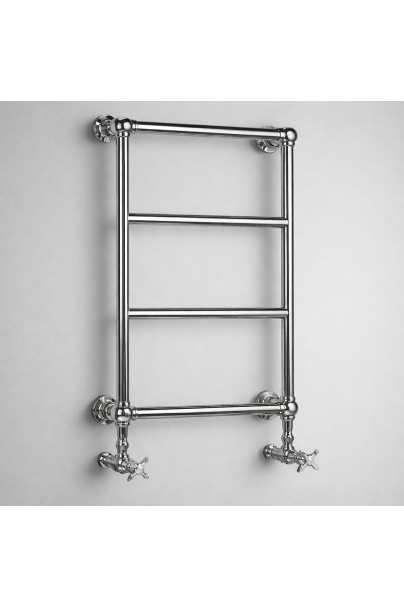 Luxury Brass Wall Mounted Heated Bathroom Towel Rail in Chrome Plated Finish – 75 CM