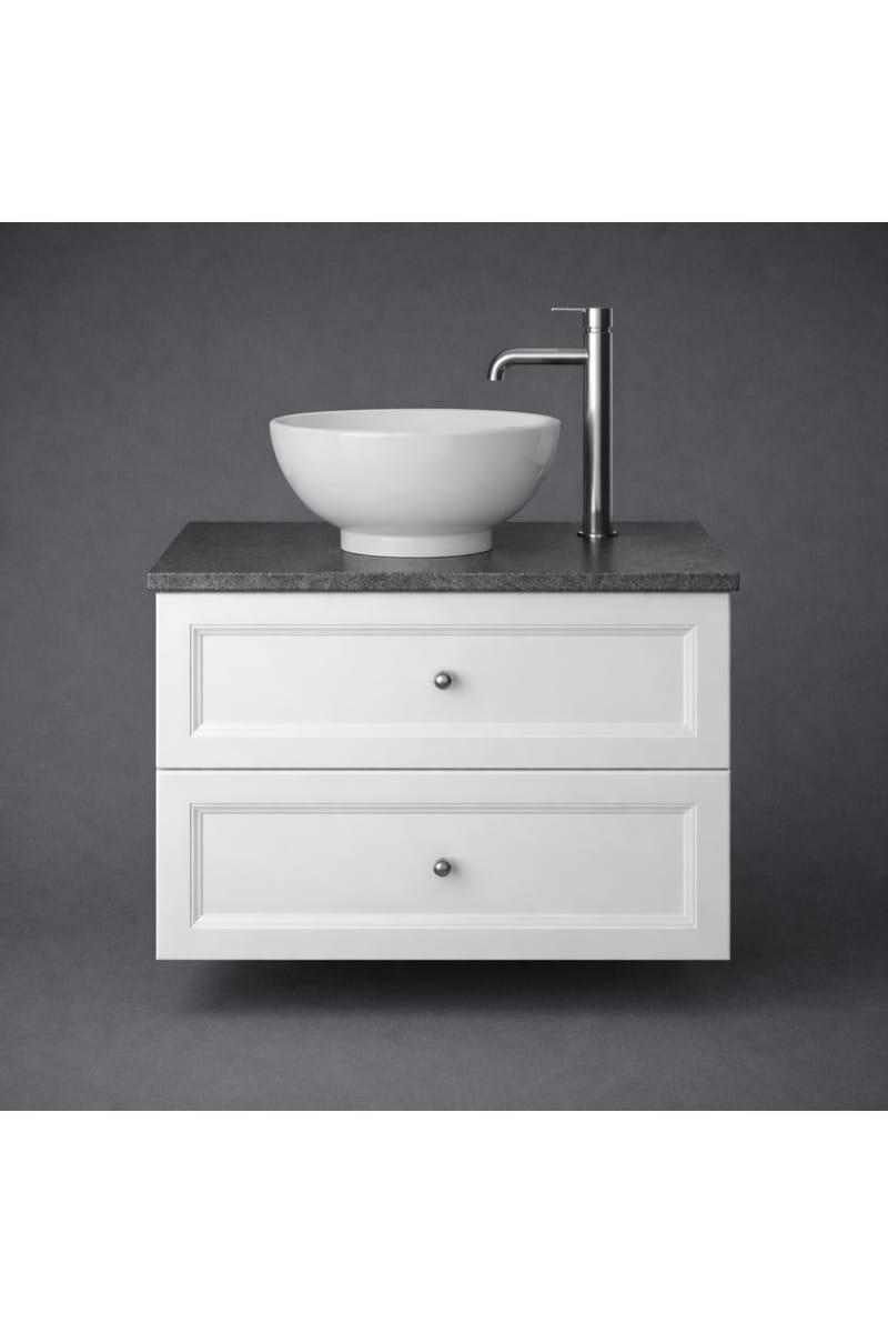 Luxury Chantilly Finish Wall Hung Two Drawer Vanity Unit in Classic White Color – 70 CM