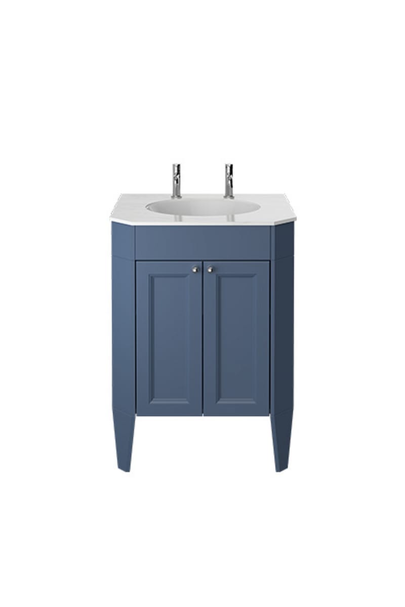 Luxury Maritime Blue Finish Freestanding Double Door Vanity Unit – 63 CM