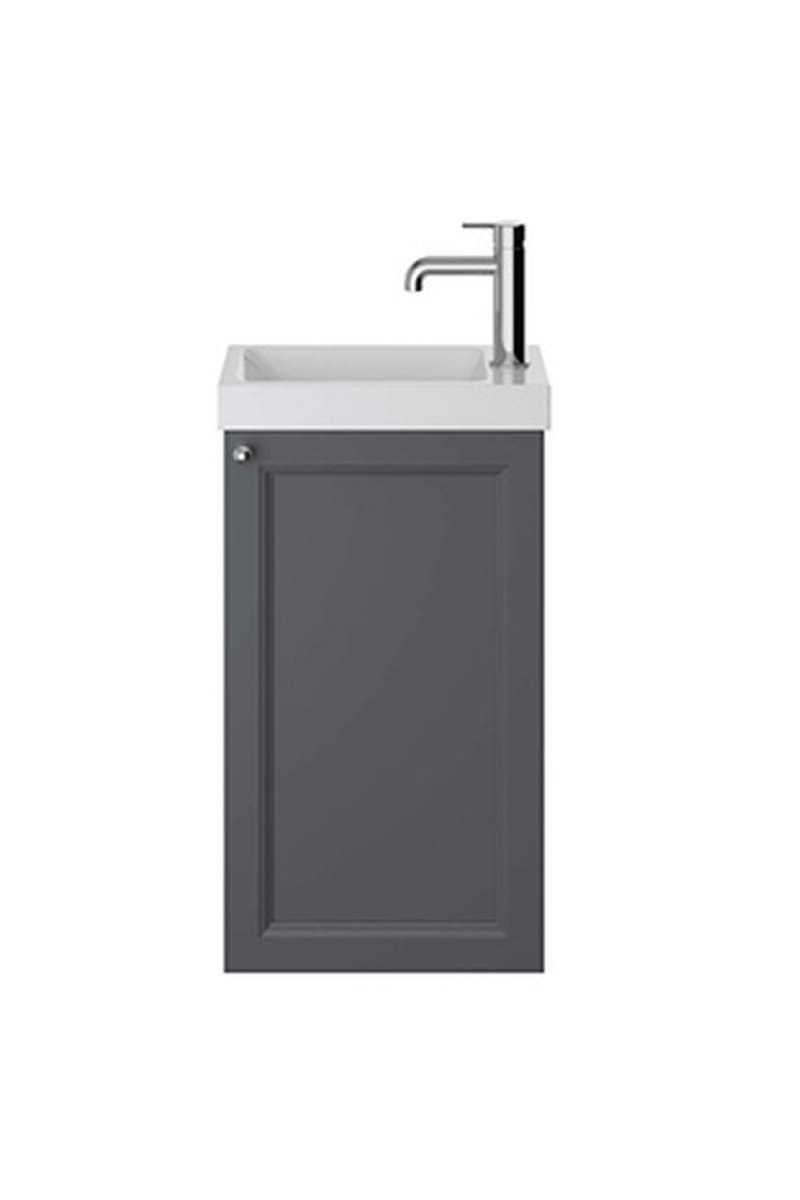 Luxury Graphite Finish Wall Hung Single Door Cloakroom Unit – 40 CM