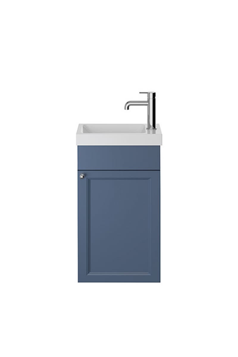 Luxury Maritime Blue Finish Wall Hung Single Door Cloakroom Unit – 40 CM