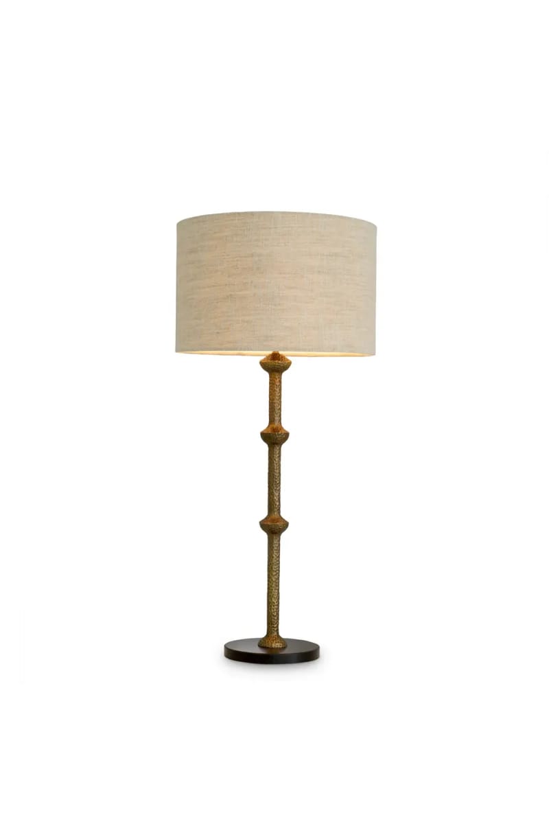 Luxury Vintage Brass Sculptural Table Lamp