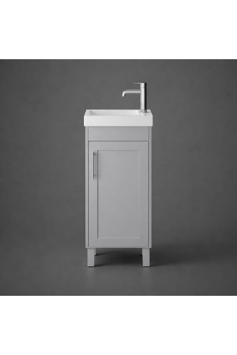 Luxury Freestanding Single Door Cloakroom Vanity Unit in Dove Grey Finish - 40 CM