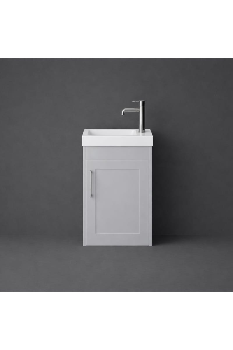 Luxury Wall Hung Single Door Cloakroom Unit in Dove Grey Finish – 40 CM