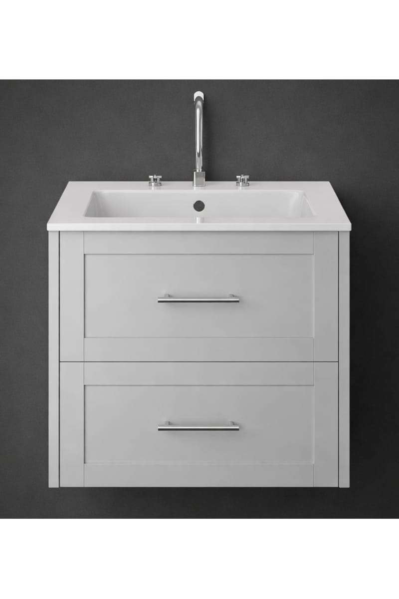 Luxury Wall Hung Two Drawer Vanity Unit in Dove Grey Finish – 60 CM