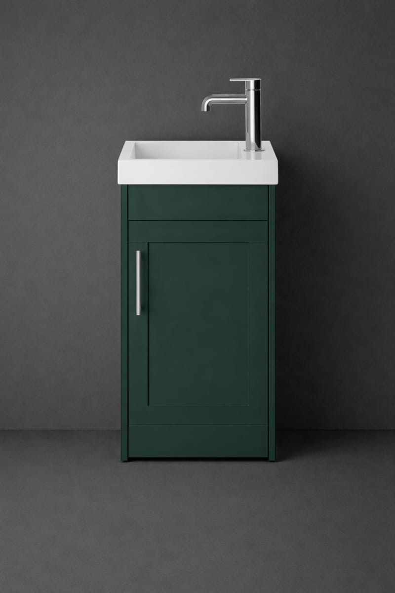 Luxury Wall Hung Single Door Cloakroom Unit in Classic Green Finish – 40 CM
