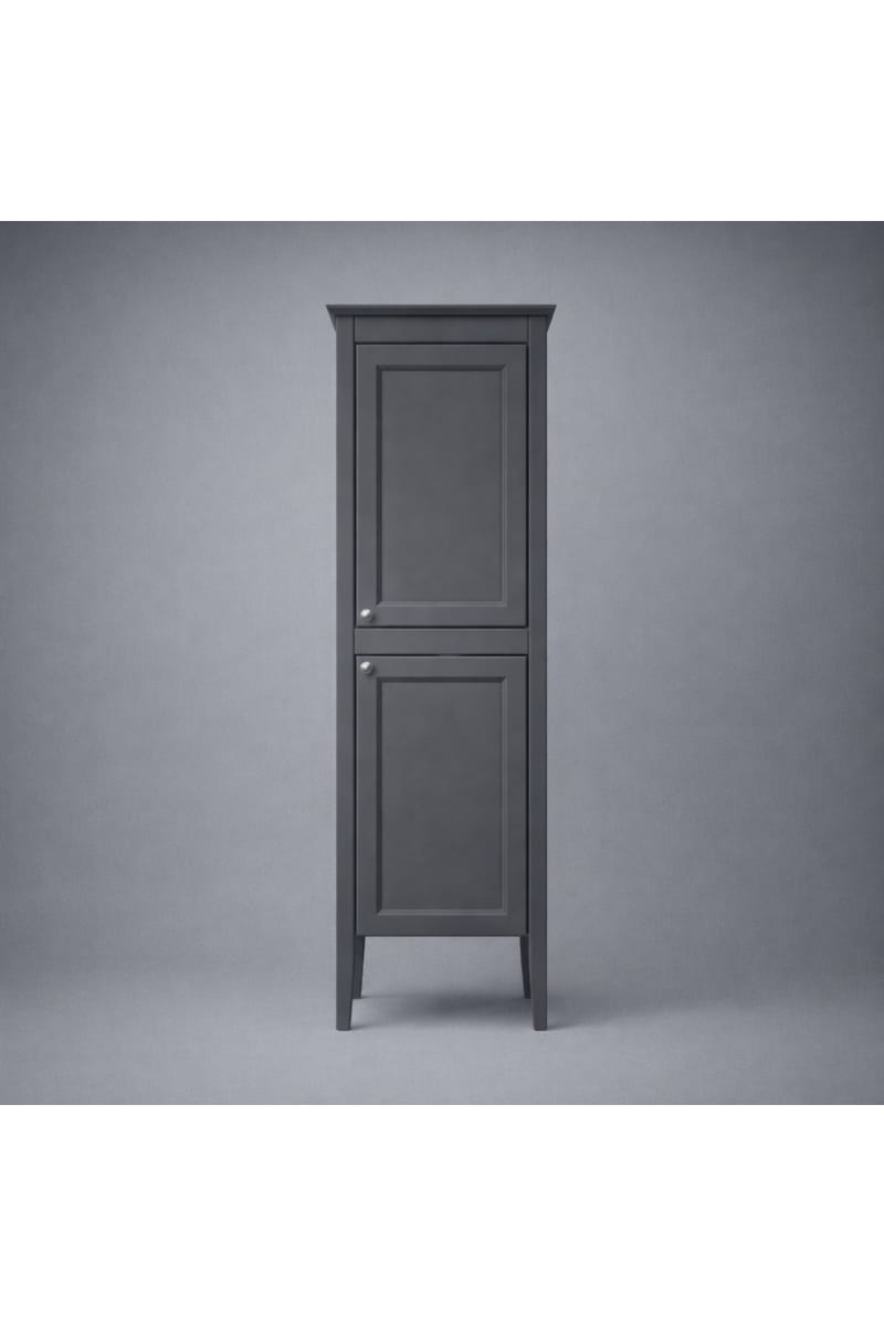 Luxury Graphite Finish Freestanding Double Door Tall Cabinet – 50 CM