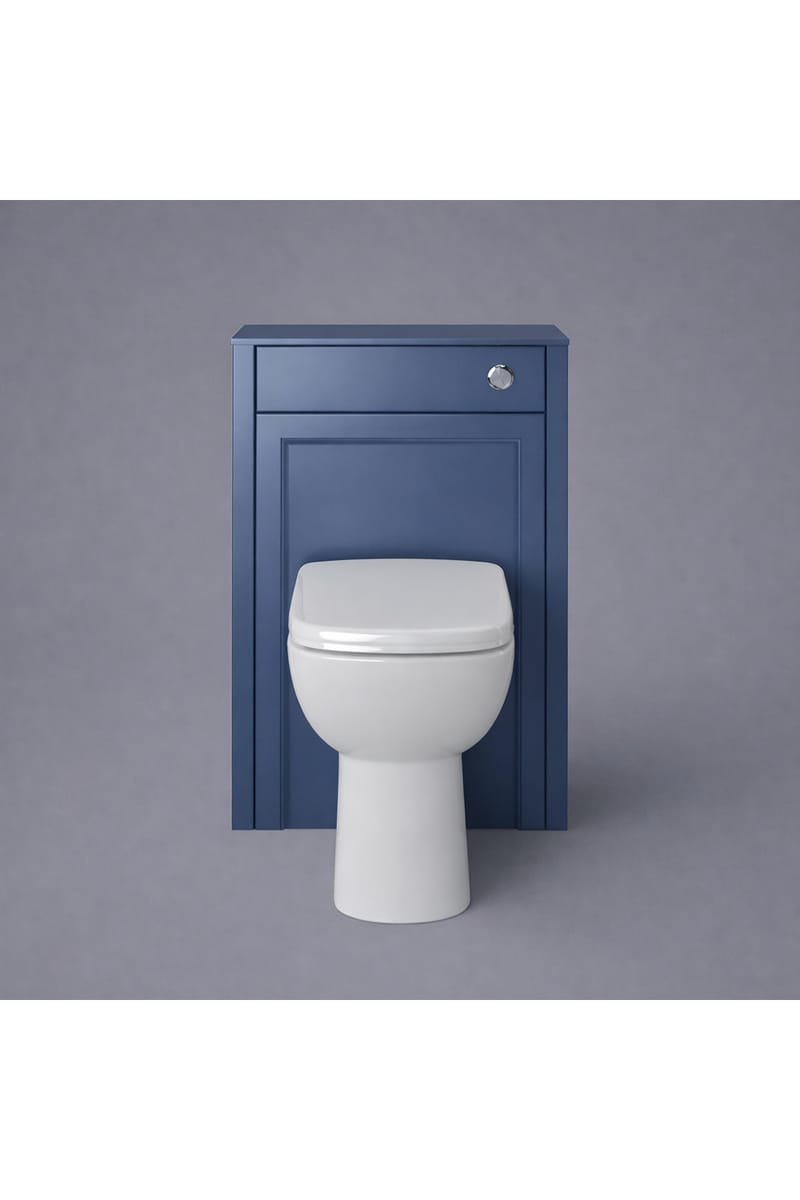 Luxury Maritime Blue Finish Back-to-Wall Toilet Unit – Freestanding WC Cabinet with Worktop