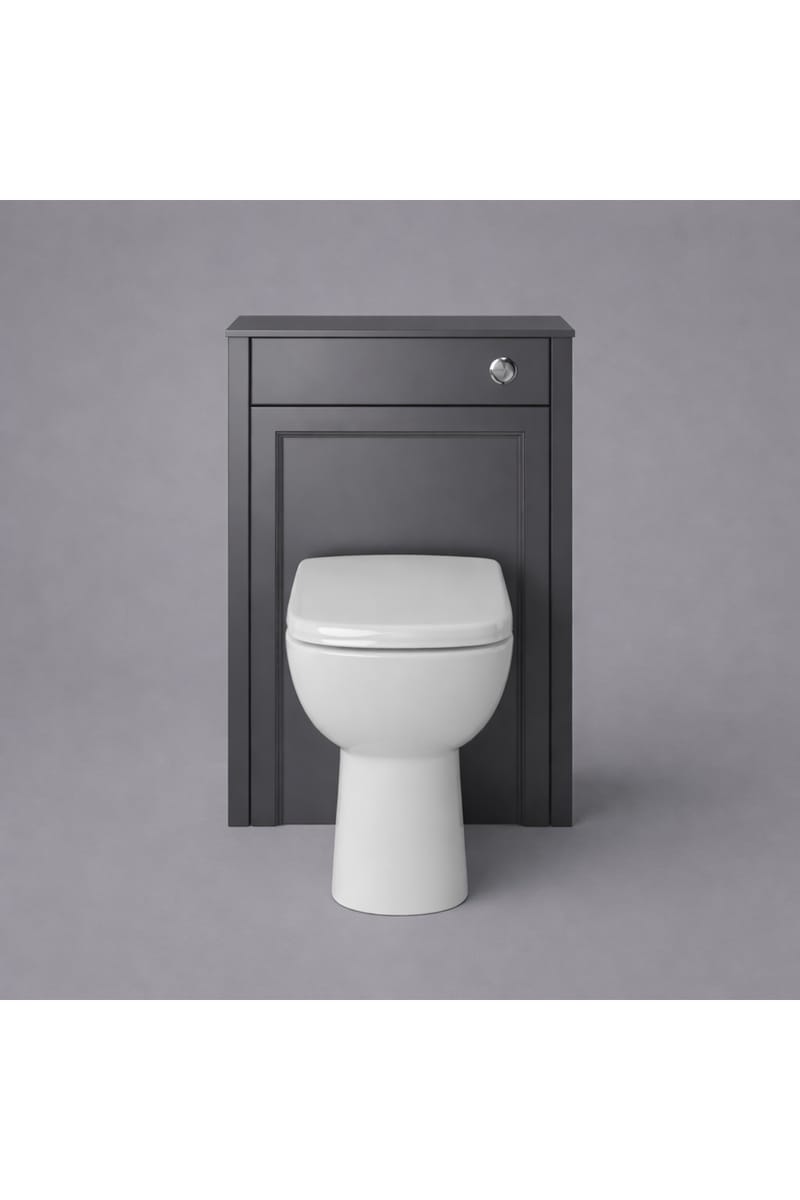 Luxury Graphite Finish Back-to-Wall WC Cabinet – 600mm Freestanding Toilet Unit with Worktop