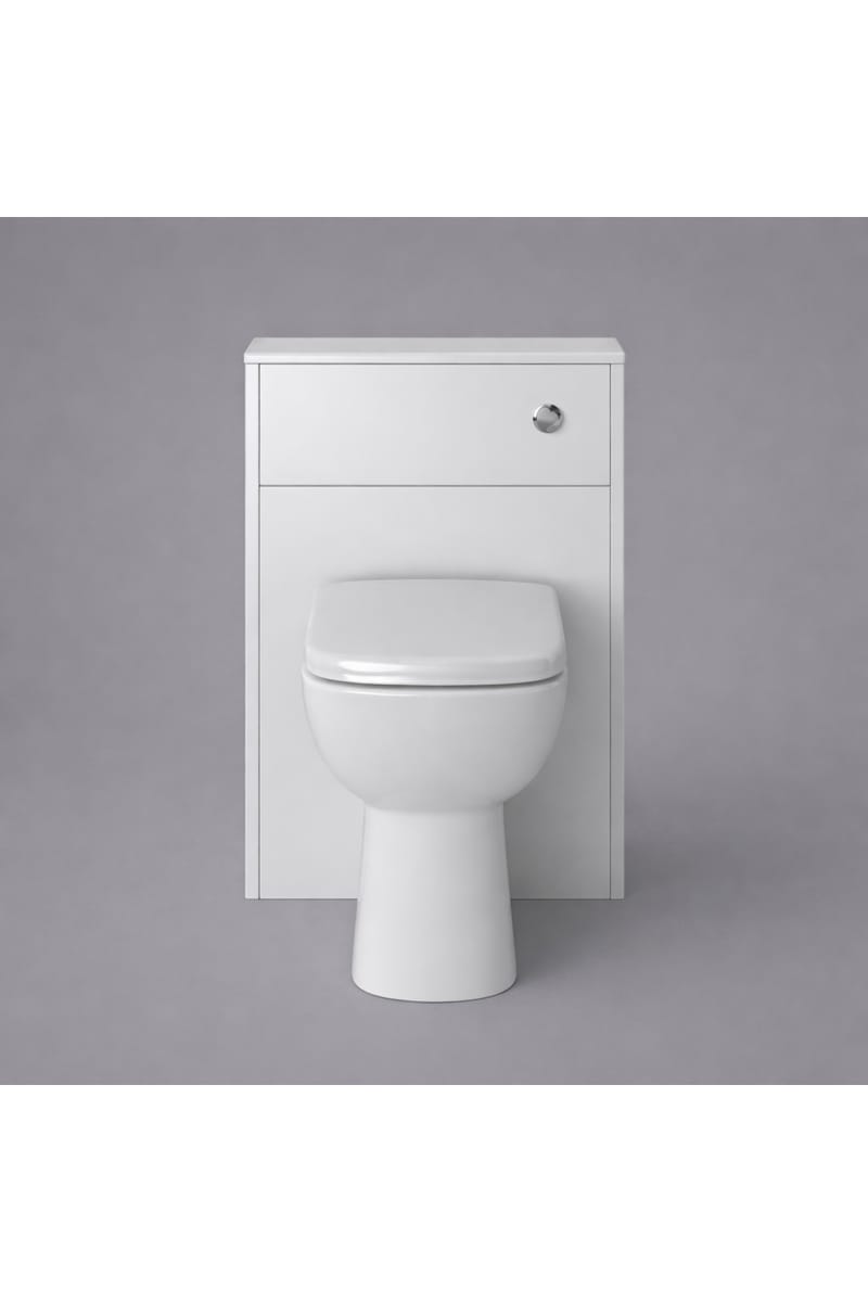 Luxury Dove Grey Finish Back-to-Wall WC Cabinet – 550mm Freestanding Toilet Unit with Worktop