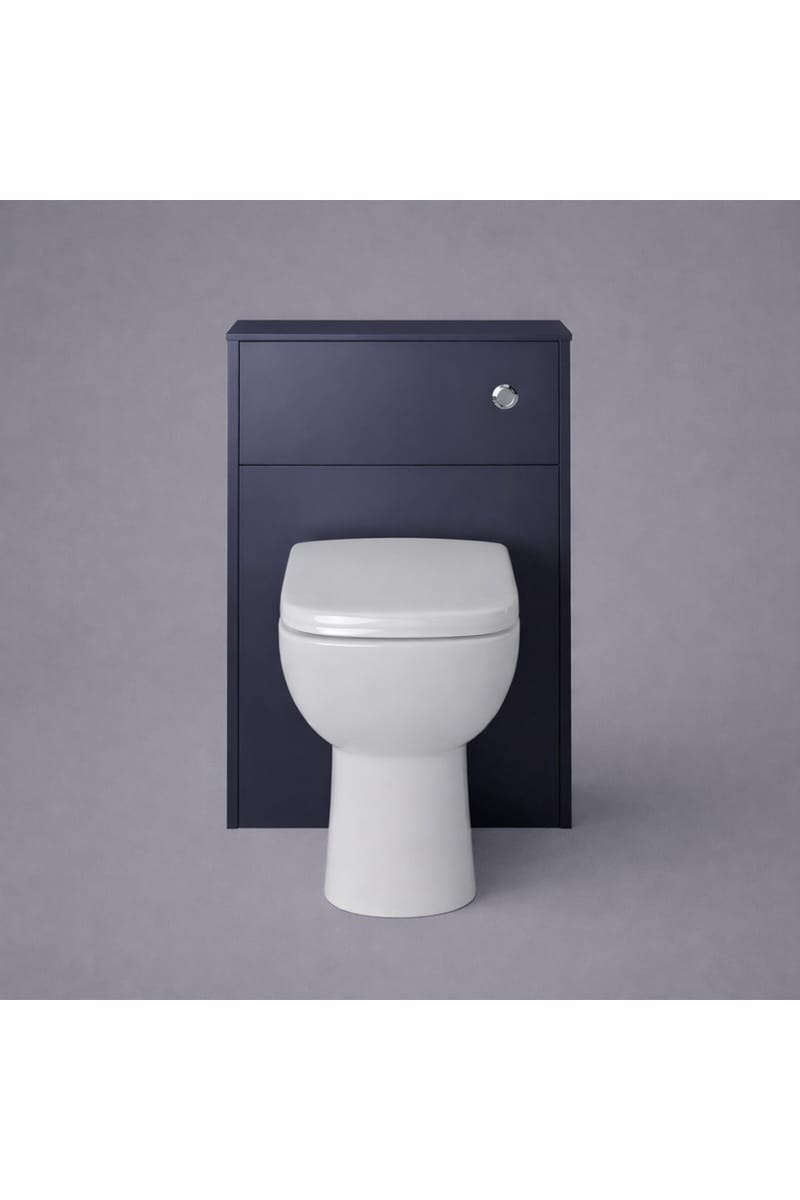 Luxury Midnight Blue Finish Back-to-Wall WC Cabinet – 550mm Freestanding Toilet Unit with Worktop