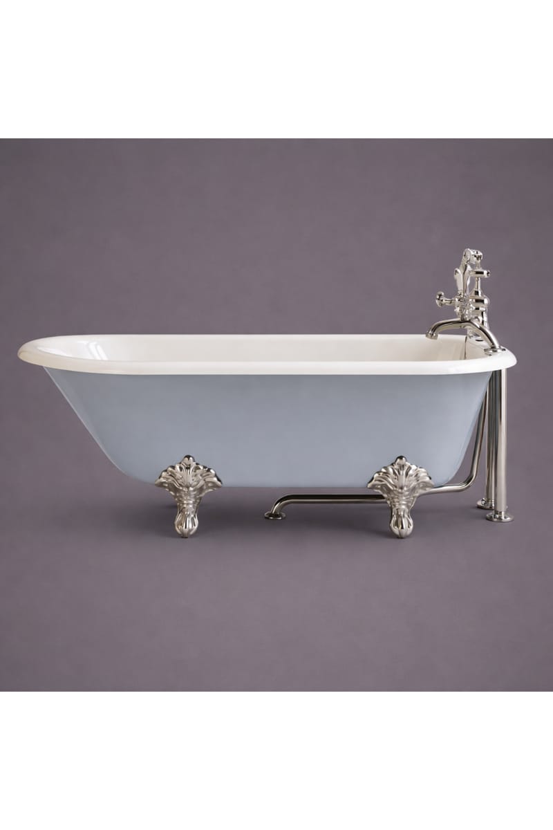 Luxury Cast Iron Freestanding Single Ended Bathtub with Sculptural Polished Chrome Feet – 170 CM