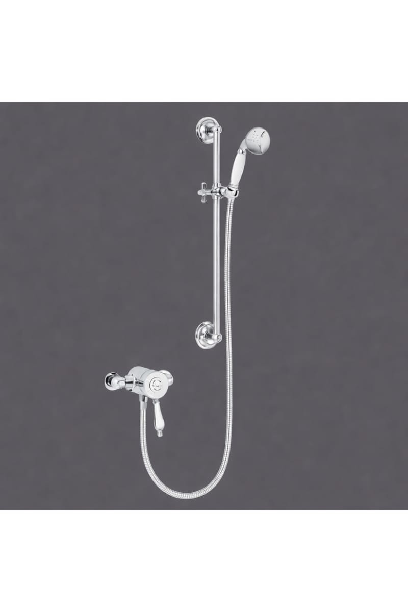 Luxury Chrome Plated Exposed Thermostatic Single Control Shower with Flexible Riser Kit
