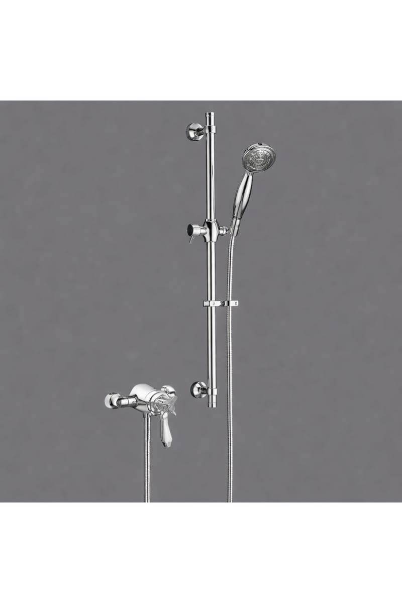 Luxury Exposed Thermostatic Dual Control Shower with Flexible Riser Kit in Chrome Plated Finish