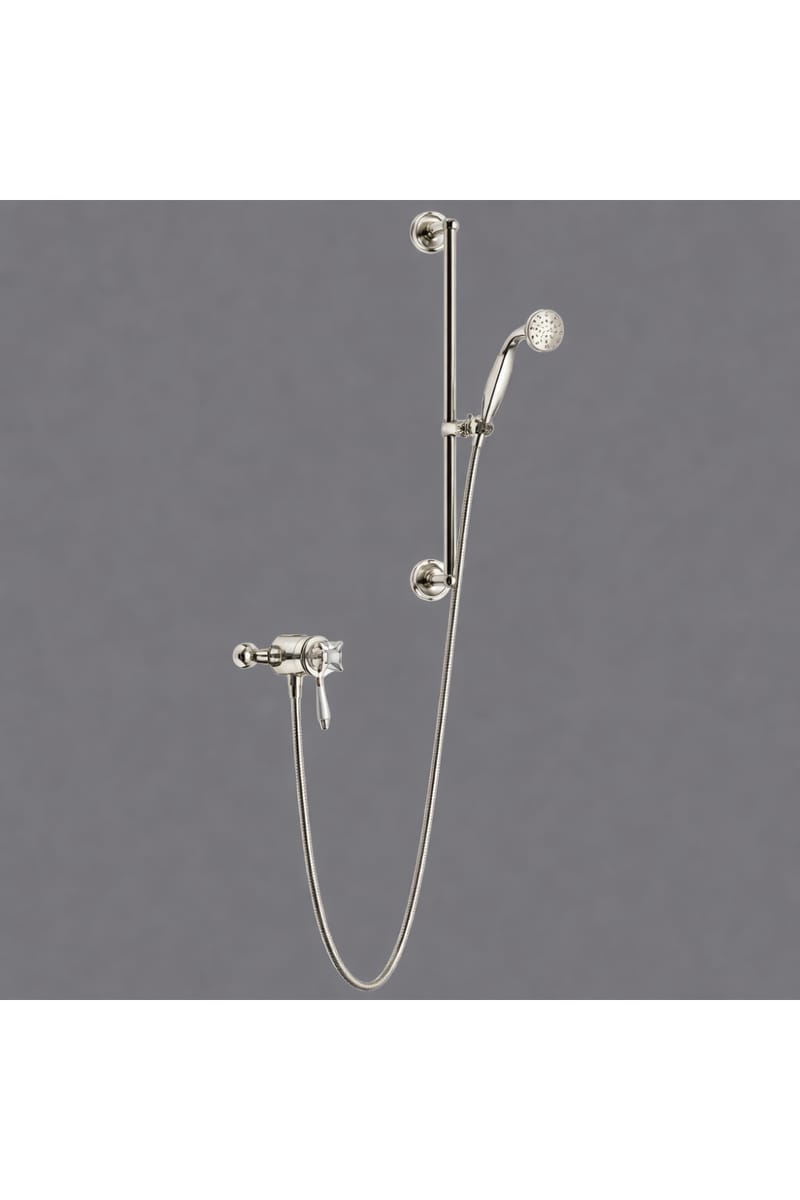 Luxury Exposed Thermostatic Dual Control Shower with Flexible Riser Kit in Vintage Gold Plated Finish