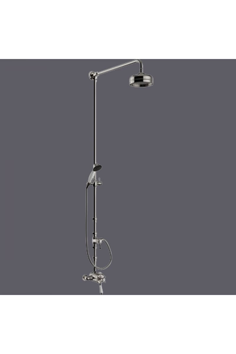 Luxury Thermostatic Dual Control Shower with Fixed Riser Kit and Diverter to Handset in Brushed Nickel Finish