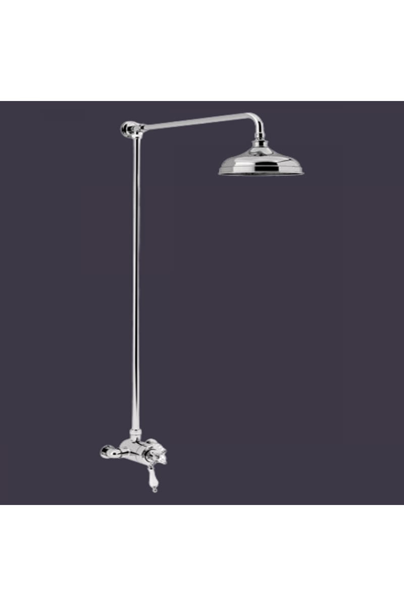 Luxury Exposed Thermostatic Dual Control Shower with Fixed Riser Kit in Chrome Plated Finish