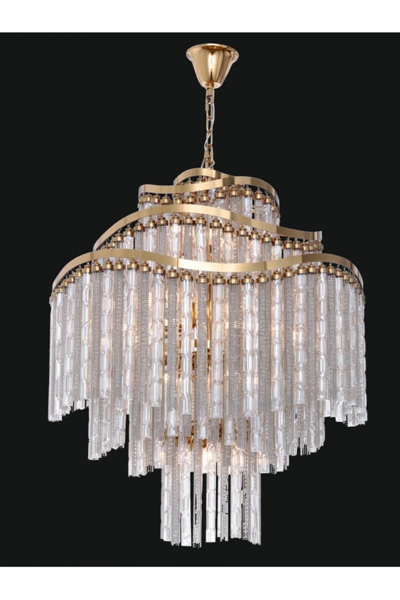 Luxury Gold Finish Chandelier with Artistic Elegance