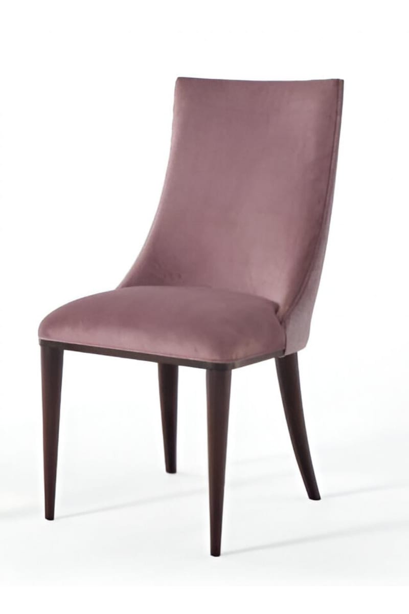 Luxury Blush Velvet Upholstered High-Back Dining Chair