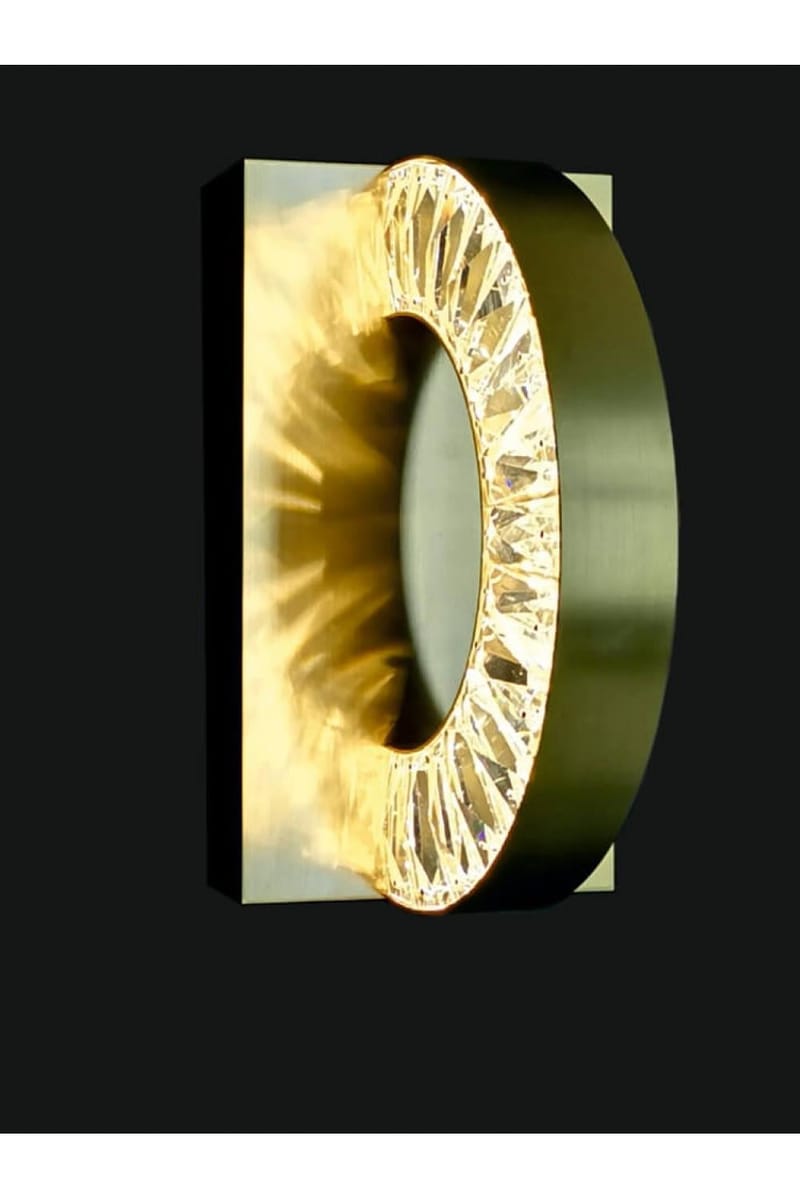 Luxury Modern Crystal LED Wall Lamp with Half-Moon Design