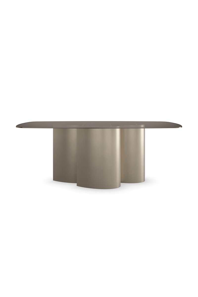 Gold 3-Column Base Dining Table