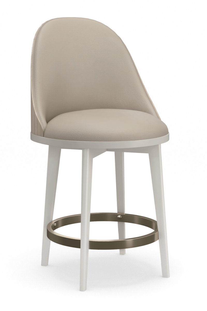 Vegan Leather Swivel Counter Stool