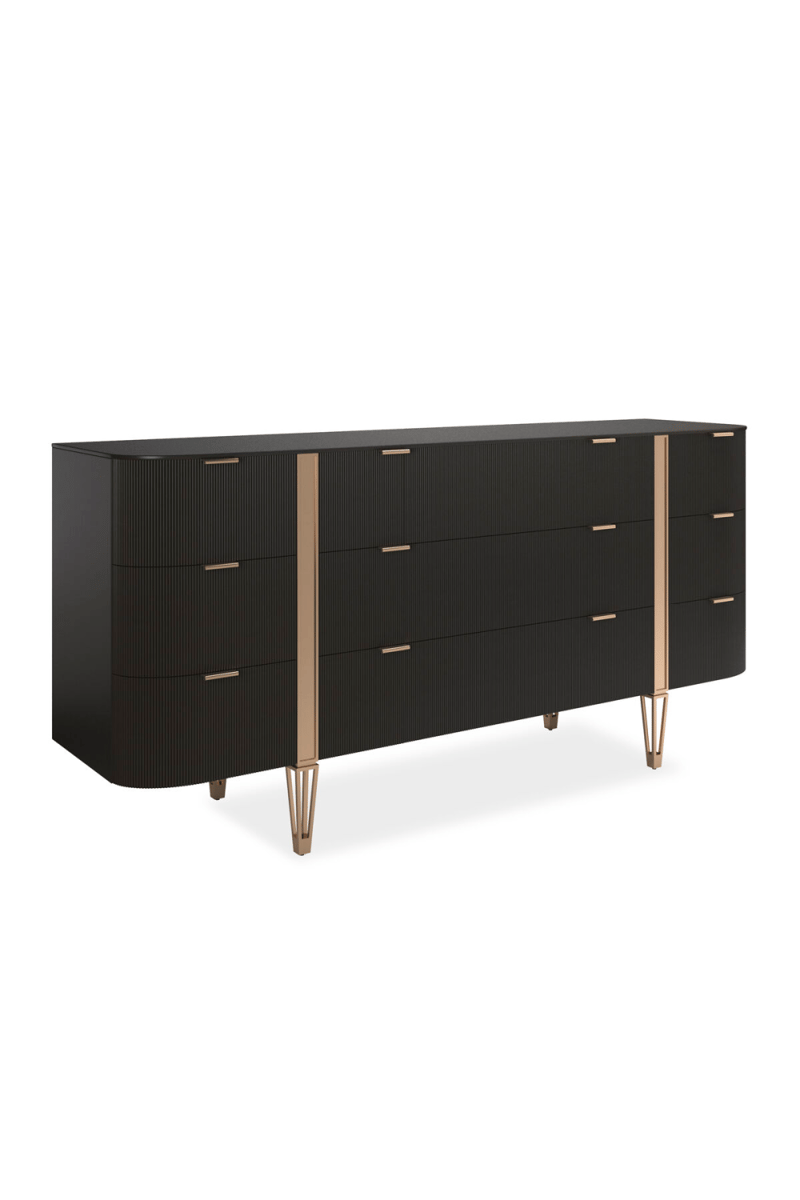 Dark Brown Reeded Dresser