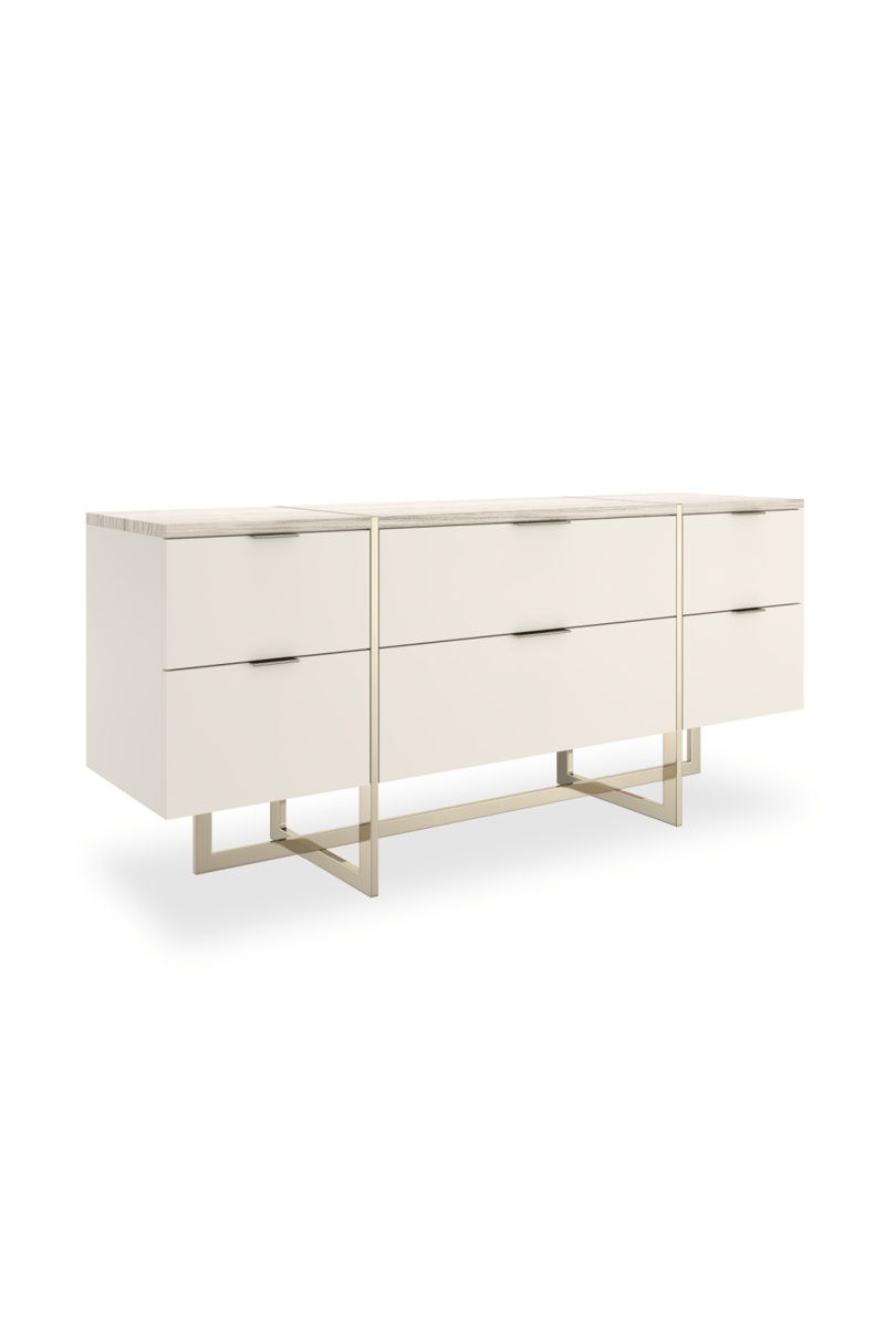 White 6-Drawer Dresser – Modern Luxury Bedroom Storage