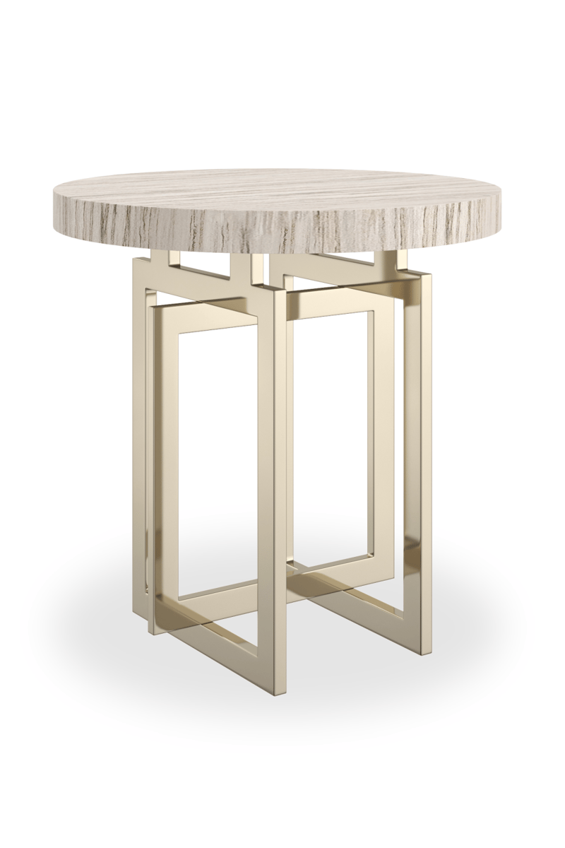 Round Sandstone Side Table – Modern Luxury Accent