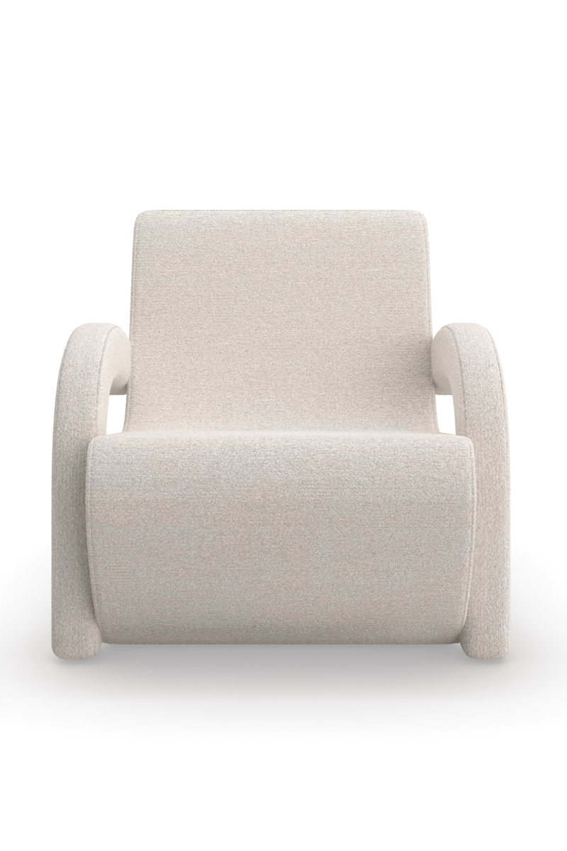 White Bouclé Accent Chair