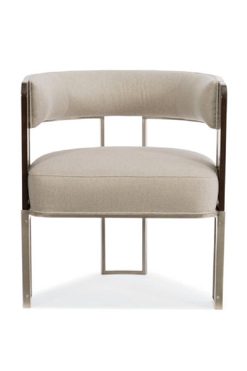 Cream Curved Modern Accent Chair