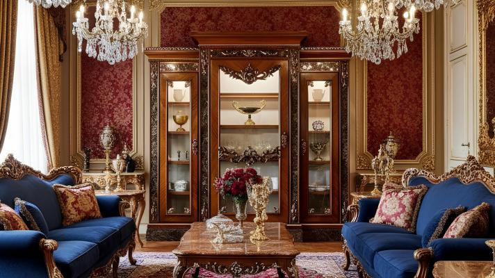 A Display of Prestige: What Makes Walnut Showcases with Gold Accents the Choice of Luxury Designers